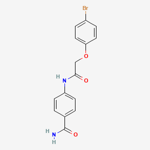 molecular formula C15H13BrN2O3 B5624896 4-{[(4-bromophenoxy)acetyl]amino}benzamide 