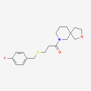 molecular formula C18H24FNO2S B5624901 7-{3-[(4-fluorobenzyl)thio]propanoyl}-2-oxa-7-azaspiro[4.5]decane 