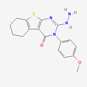 molecular formula C17H18N4O2S B5624903 2-hydrazino-3-(4-methoxyphenyl)-5,6,7,8-tetrahydro[1]benzothieno[2,3-d]pyrimidin-4(3H)-one 