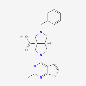 molecular formula C21H22N4O2S B5624917 (3aS*,6aS*)-2-benzyl-5-(2-methylthieno[2,3-d]pyrimidin-4-yl)hexahydropyrrolo[3,4-c]pyrrole-3a(1H)-carboxylic acid 