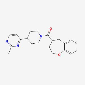 molecular formula C21H25N3O2 B5624921 2-methyl-4-[1-(2,3,4,5-tetrahydro-1-benzoxepin-4-ylcarbonyl)piperidin-4-yl]pyrimidine 