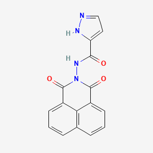 molecular formula C16H10N4O3 B5624951 N-(1,3-dioxo-1H-benzo[de]isoquinolin-2(3H)-yl)-1H-pyrazole-5-carboxamide 