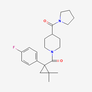 molecular formula C22H29FN2O2 B5624959 1-{[1-(4-fluorophenyl)-2,2-dimethylcyclopropyl]carbonyl}-4-(1-pyrrolidinylcarbonyl)piperidine 