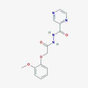 molecular formula C14H14N4O4 B5624977 N'-[2-(2-methoxyphenoxy)acetyl]-2-pyrazinecarbohydrazide 