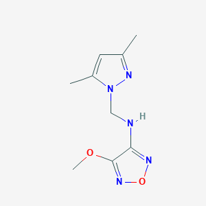 molecular formula C9H13N5O2 B5625023 N-[(3,5-dimethyl-1H-pyrazol-1-yl)methyl]-4-methoxy-1,2,5-oxadiazol-3-amine 