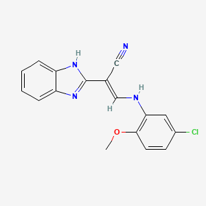 molecular formula C17H13ClN4O B5625035 2-(1H-benzimidazol-2-yl)-3-[(5-chloro-2-methoxyphenyl)amino]acrylonitrile 