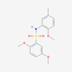 molecular formula C16H19NO5S B5625042 2,5-dimethoxy-N-(2-methoxy-5-methylphenyl)benzenesulfonamide 