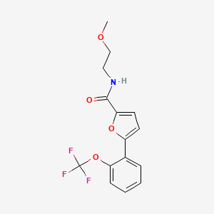 molecular formula C15H14F3NO4 B5625048 N-(2-methoxyethyl)-5-[2-(trifluoromethoxy)phenyl]-2-furamide 