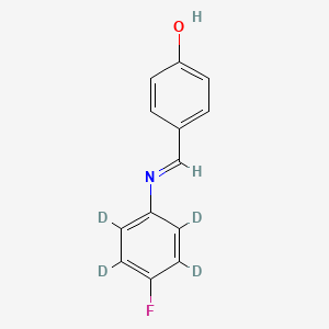 molecular formula C13H10FNO B562506 4-[{[(对氟苯基)亚氨基]甲基}苯酚-d4 CAS No. 1185243-77-9
