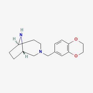 molecular formula C16H22N2O2 B5625074 rel-(1S,6R)-3-(2,3-dihydro-1,4-benzodioxin-6-ylmethyl)-3,9-diazabicyclo[4.2.1]nonane dihydrochloride 