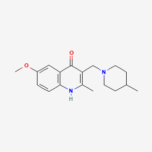 molecular formula C18H24N2O2 B5625105 6-methoxy-2-methyl-3-[(4-methyl-1-piperidinyl)methyl]-4-quinolinol 
