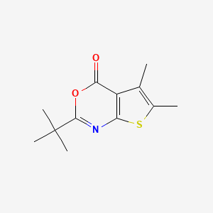molecular formula C12H15NO2S B5625130 2-tert-butyl-5,6-dimethyl-4H-thieno[2,3-d][1,3]oxazin-4-one 