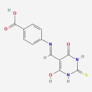 molecular formula C12H9N3O4S B5625162 4-{[(4,6-dioxo-2-thioxotetrahydro-5(2H)-pyrimidinylidene)methyl]amino}benzoic acid 