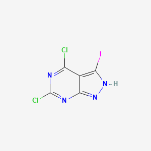 molecular formula C5HCl2IN4 B562518 4,6-二氯-3-碘-1H-吡唑并[3,4-d]嘧啶 CAS No. 1379308-33-4