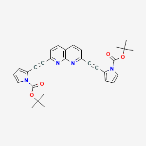 molecular formula C30H28N4O4 B562522 2,7-双-(1-叔丁氧羰基吡咯-2-基)乙炔基-1,8-萘啶 CAS No. 467435-77-4