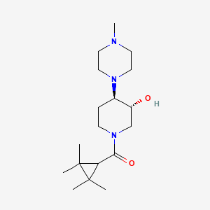 molecular formula C18H33N3O2 B5625237 (3R*,4R*)-4-(4-methyl-1-piperazinyl)-1-[(2,2,3,3-tetramethylcyclopropyl)carbonyl]-3-piperidinol 
