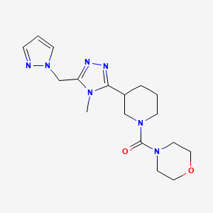 4-({3-[4-methyl-5-(1H-pyrazol-1-ylmethyl)-4H-1,2,4-triazol-3-yl]piperidin-1-yl}carbonyl)morpholine