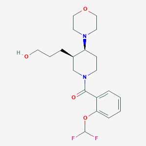 molecular formula C20H28F2N2O4 B5625266 3-{(3R*,4S*)-1-[2-(difluoromethoxy)benzoyl]-4-morpholin-4-ylpiperidin-3-yl}propan-1-ol 