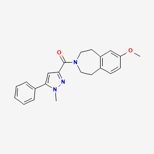molecular formula C22H23N3O2 B5625276 7-methoxy-3-[(1-methyl-5-phenyl-1H-pyrazol-3-yl)carbonyl]-2,3,4,5-tetrahydro-1H-3-benzazepine 