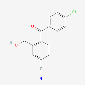 molecular formula C15H10ClNO2 B562530 4-(4-Chlorobenzoyl)-3-(hydroxymethyl)benzonitrile CAS No. 1076198-25-8
