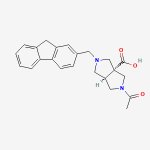 (3aR*,6aR*)-2-acetyl-5-(9H-fluoren-2-ylmethyl)hexahydropyrrolo[3,4-c]pyrrole-3a(1H)-carboxylic acid