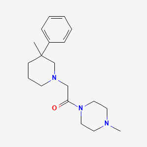 molecular formula C19H29N3O B5625320 1-methyl-4-[(3-methyl-3-phenylpiperidin-1-yl)acetyl]piperazine 