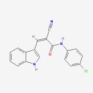 N-(4-chlorophenyl)-2-cyano-3-(1H-indol-3-yl)acrylamide