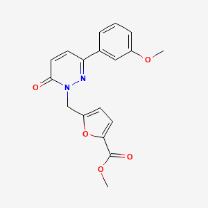 molecular formula C18H16N2O5 B5625407 methyl 5-{[3-(3-methoxyphenyl)-6-oxo-1(6H)-pyridazinyl]methyl}-2-furoate 