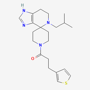 molecular formula C21H30N4OS B5625422 5-isobutyl-1'-[3-(3-thienyl)propanoyl]-1,5,6,7-tetrahydrospiro[imidazo[4,5-c]pyridine-4,4'-piperidine] 