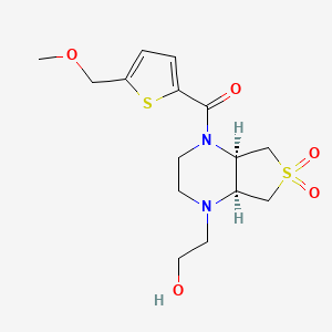 molecular formula C15H22N2O5S2 B5625428 2-[(4aR*,7aS*)-4-{[5-(methoxymethyl)-2-thienyl]carbonyl}-6,6-dioxidohexahydrothieno[3,4-b]pyrazin-1(2H)-yl]ethanol 