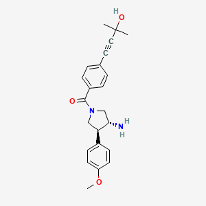molecular formula C23H26N2O3 B5625440 4-(4-{[(3R*,4S*)-3-amino-4-(4-methoxyphenyl)pyrrolidin-1-yl]carbonyl}phenyl)-2-methylbut-3-yn-2-ol 