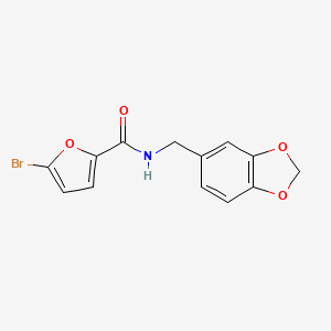 molecular formula C13H10BrNO4 B5625451 N-(1,3-benzodioxol-5-ylmethyl)-5-bromo-2-furamide 