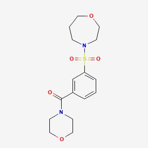 molecular formula C16H22N2O5S B5625525 4-{[3-(morpholin-4-ylcarbonyl)phenyl]sulfonyl}-1,4-oxazepane 