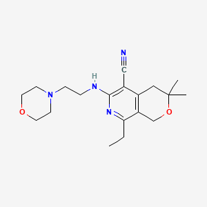 molecular formula C19H28N4O2 B5625539 8-ethyl-3,3-dimethyl-6-{[2-(4-morpholinyl)ethyl]amino}-3,4-dihydro-1H-pyrano[3,4-c]pyridine-5-carbonitrile 