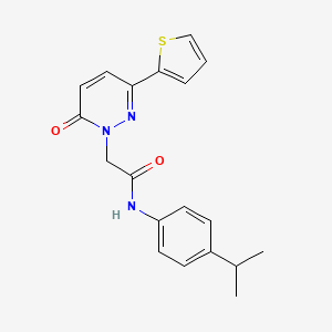 molecular formula C19H19N3O2S B5625626 N-(4-isopropylphenyl)-2-[6-oxo-3-(2-thienyl)-1(6H)-pyridazinyl]acetamide 