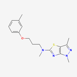 molecular formula C17H22N4OS B5625638 N,1,3-trimethyl-N-[3-(3-methylphenoxy)propyl]-1H-pyrazolo[3,4-d][1,3]thiazol-5-amine 