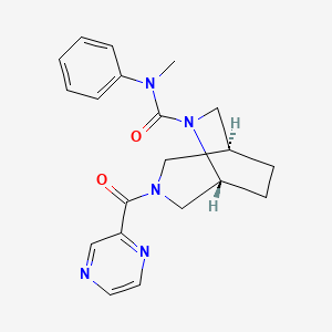 molecular formula C20H23N5O2 B5625650 (1S*,5R*)-N-methyl-N-phenyl-3-(2-pyrazinylcarbonyl)-3,6-diazabicyclo[3.2.2]nonane-6-carboxamide 