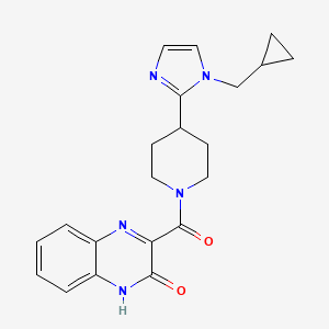 molecular formula C21H23N5O2 B5625681 3-({4-[1-(cyclopropylmethyl)-1H-imidazol-2-yl]piperidin-1-yl}carbonyl)quinoxalin-2(1H)-one 