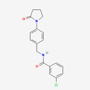 molecular formula C18H17ClN2O2 B5625697 3-chloro-N-[4-(2-oxo-1-pyrrolidinyl)benzyl]benzamide 