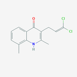 molecular formula C14H13Cl2NO B5625705 3-(3,3-dichloro-2-propen-1-yl)-2,8-dimethyl-4-quinolinol 