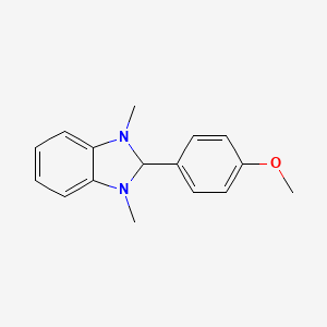 molecular formula C16H18N2O B5625728 2-(4-methoxyphenyl)-1,3-dimethyl-2,3-dihydro-1H-benzimidazole CAS No. 54825-26-2