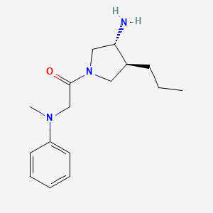 molecular formula C16H25N3O B5625736 (3R*,4S*)-1-{[methyl(phenyl)amino]acetyl}-4-propylpyrrolidin-3-amine 