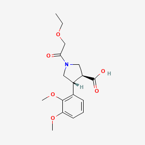 molecular formula C17H23NO6 B5625746 (3S*,4R*)-4-(2,3-dimethoxyphenyl)-1-(ethoxyacetyl)-3-pyrrolidinecarboxylic acid 