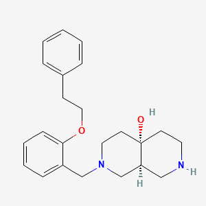 molecular formula C23H30N2O2 B5625755 rel-(4aS,8aS)-2-[2-(2-phenylethoxy)benzyl]octahydro-2,7-naphthyridin-4a(2H)-ol dihydrochloride 