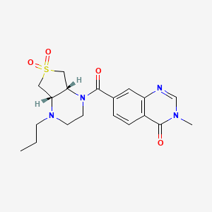7-{[(4aS*,7aR*)-6,6-dioxido-4-propylhexahydrothieno[3,4-b]pyrazin-1(2H)-yl]carbonyl}-3-methylquinazolin-4(3H)-one