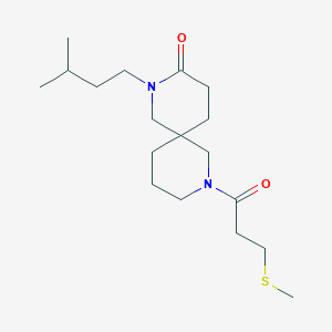 2-(3-methylbutyl)-8-[3-(methylthio)propanoyl]-2,8-diazaspiro[5.5]undecan-3-one