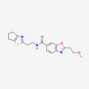 molecular formula C19H21N3O3S B5625808 N-[2-(5,6-dihydro-4H-cyclopenta[d][1,3]thiazol-2-yl)ethyl]-2-(2-methoxyethyl)-1,3-benzoxazole-6-carboxamide 