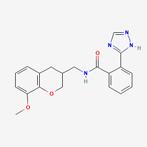 molecular formula C20H20N4O3 B5625813 N-[(8-methoxy-3,4-dihydro-2H-chromen-3-yl)methyl]-2-(1H-1,2,4-triazol-3-yl)benzamide 