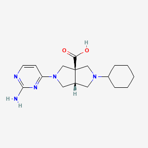 (3aR*,6aR*)-2-(2-aminopyrimidin-4-yl)-5-cyclohexylhexahydropyrrolo[3,4-c]pyrrole-3a(1H)-carboxylic acid