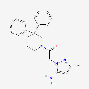 molecular formula C23H26N4O B5625888 1-[2-(3,3-diphenylpiperidin-1-yl)-2-oxoethyl]-3-methyl-1H-pyrazol-5-amine 